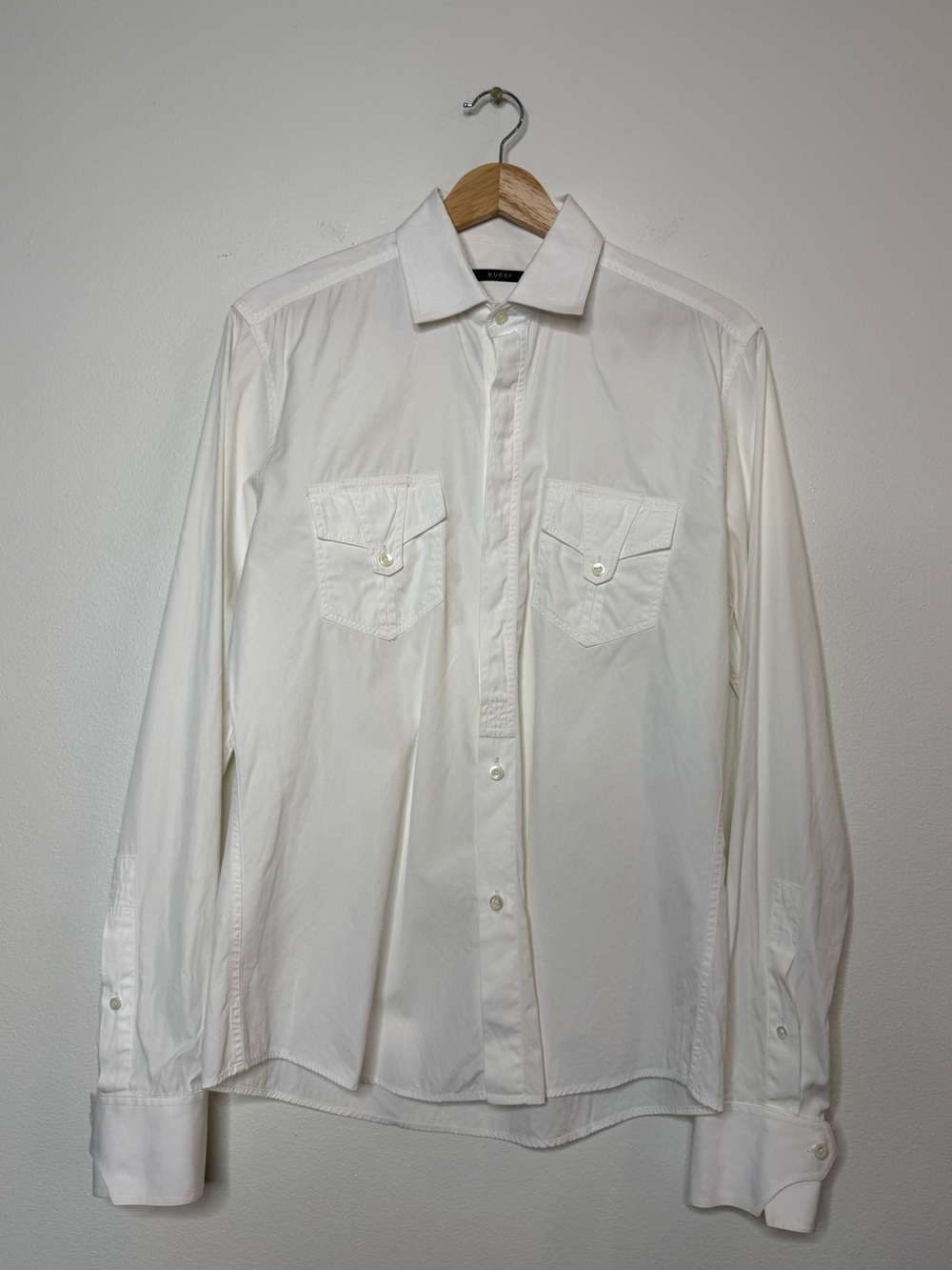 Gucci Frida Giannini Military Chest Pockets Tailored Old Money Italian Shirt